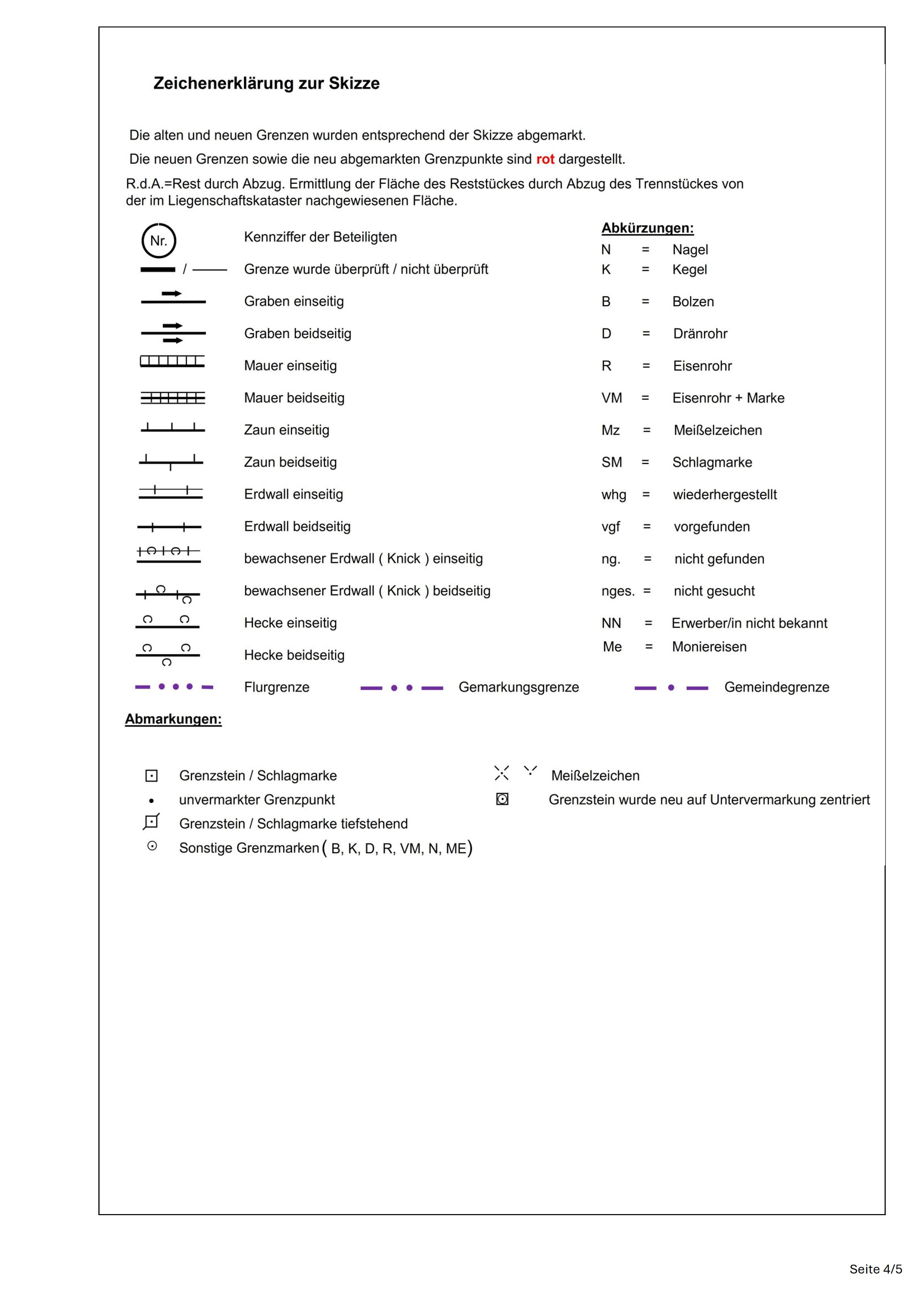 Kopie der Niederschrift zum Grenztermin Seite 4